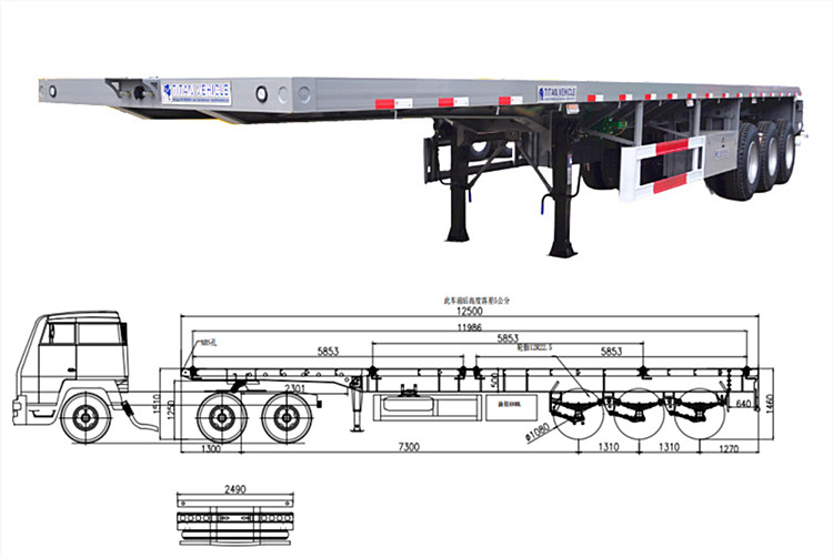 12m Tri Axle Flatbed Trailer for Sale Near Me in Namibia Windhoek