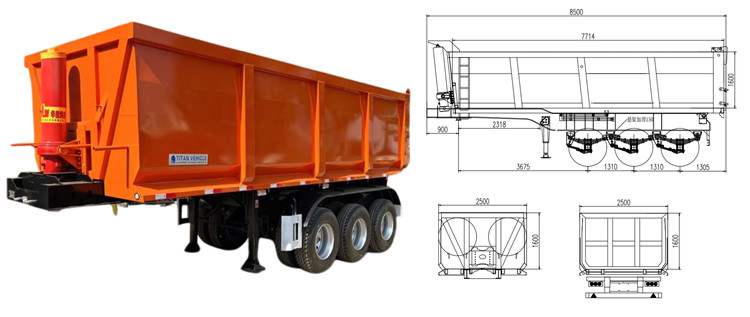 Hydraulic Dump Trailer  Tractor Tipper Trailer for Sale in Namibia