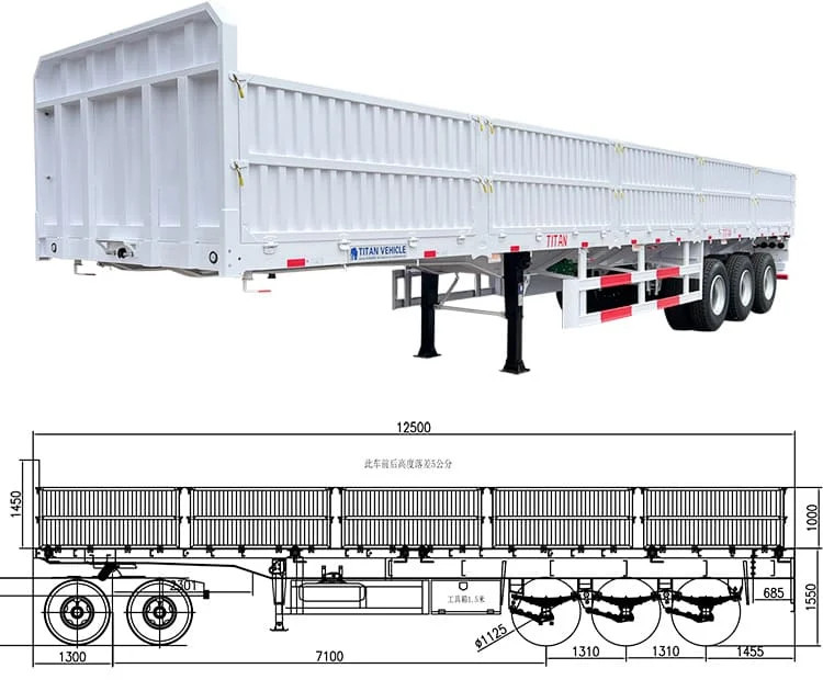 3 Axle 60 Ton Side Wall Trailer for Sale in Nambia