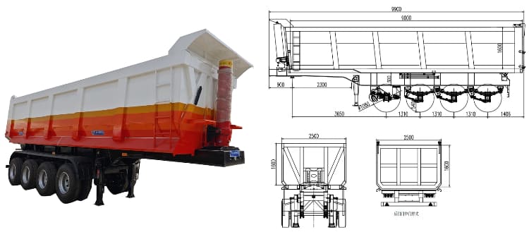 4 Axle Hydraulic Dump Trailer for Sale in Namibia