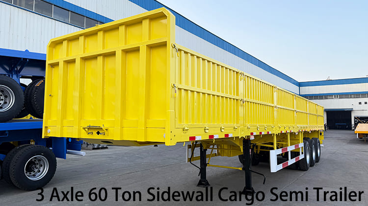 3 Axle 60 Ton Sidewall Cargo Semi Trailer for Sale in Namibia