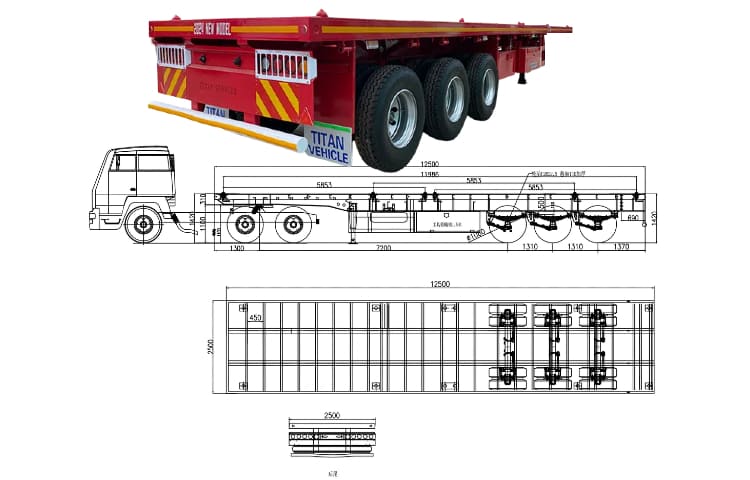 3 Axle Flatbed Semi Trailer for Sale in Namibia