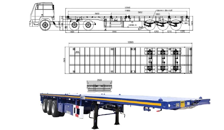 2025 New Tri Axle Flatbed Trailer for Sale in Namibia