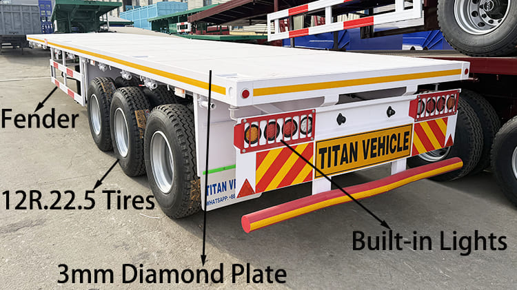 3 Axle 40Ft Flatbed Semi Trailer for Sale in Namibia