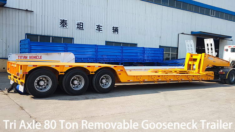 Tri Axle 80 Ton Removable Gooseneck Trailer for Sale in Namibia