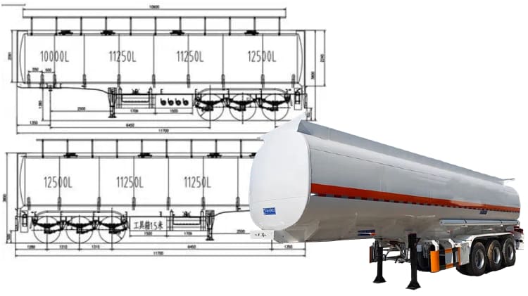 3 Axle 45000 Liters Diesel Semi Tanker Trailer for Sale in Namibia