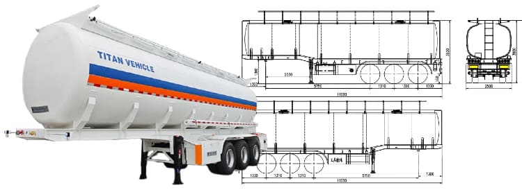 3 Axle 40000 Liters Diesel Fuel Trailer for Sale in Namibia