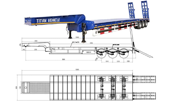3 Axle 60 Ton Low Bed Trailer for Sale Price in Namibia