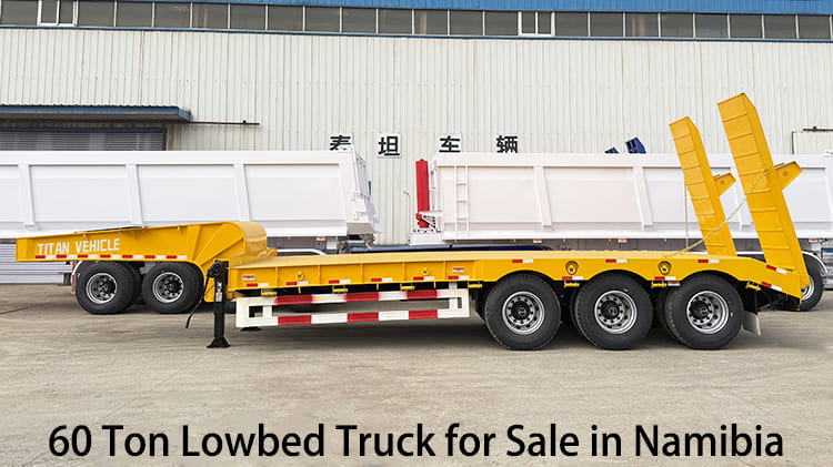 3 Axle 60 Ton Lowbed Trailer Truck for Sale in Namibia