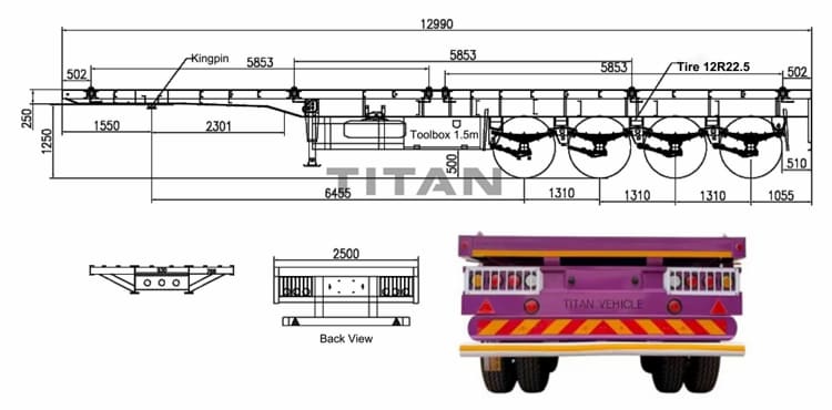 4 Axle Flatbed Truck Trailer for Sale in Namibia