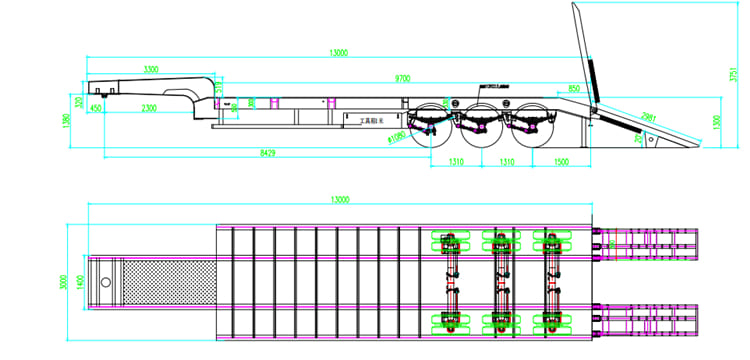 40 Feet Low Bed Trailer Truck for Sale in Namibia