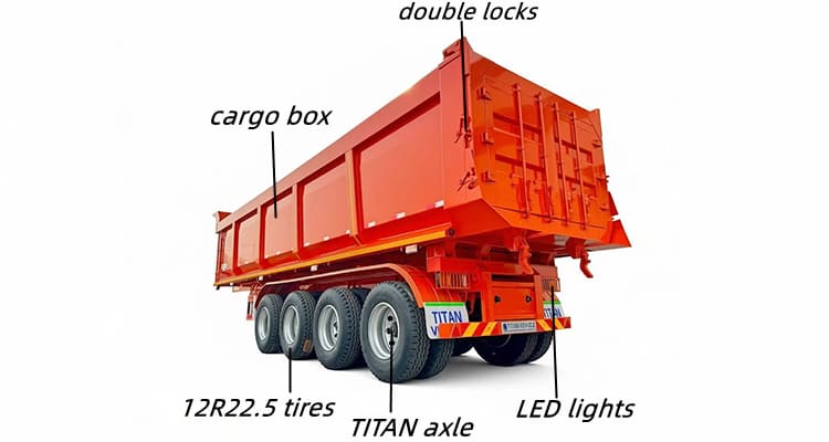 4 Axle End Dump Trailer for Sale in Namibia